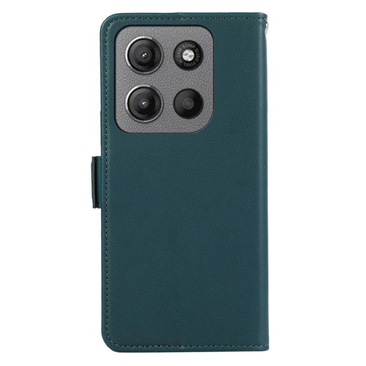 ABEEL For Motorola Moto G15 4G Case Leather Phone Cover with RFID Blocking Wallet - Green