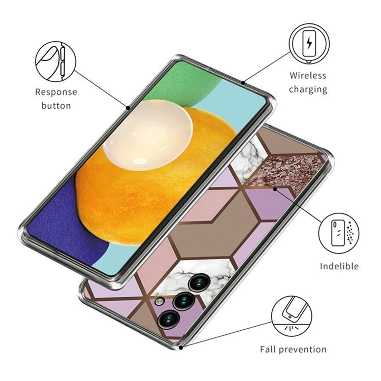 For Samsung Galaxy S24 FE Case Abstract Marble Pattern Printing TPU Phone Cover - Style C