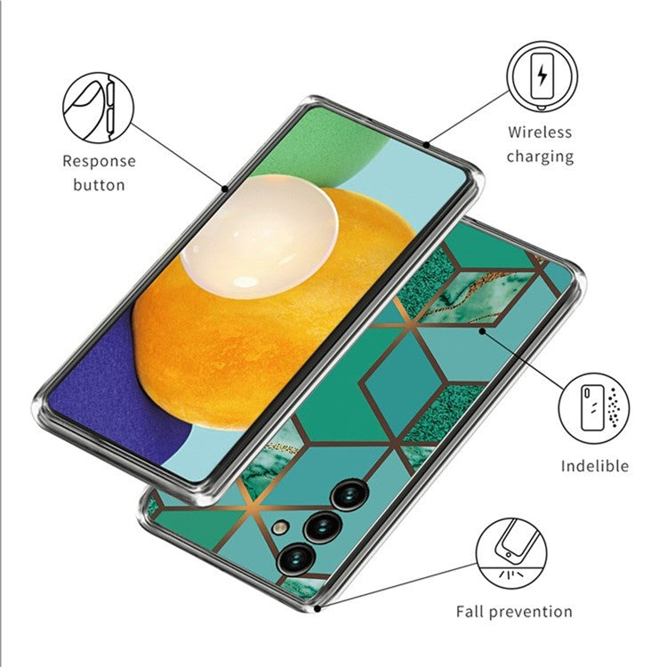 For Samsung Galaxy S24 FE Case Abstract Marble Pattern Printing TPU Phone Cover - Style D