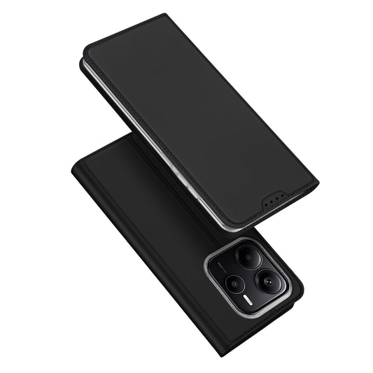 For Xiaomi Redmi Note 14 5G Case DUX DUCIS Skin Pro Series Leather Cover Card Holder - Black