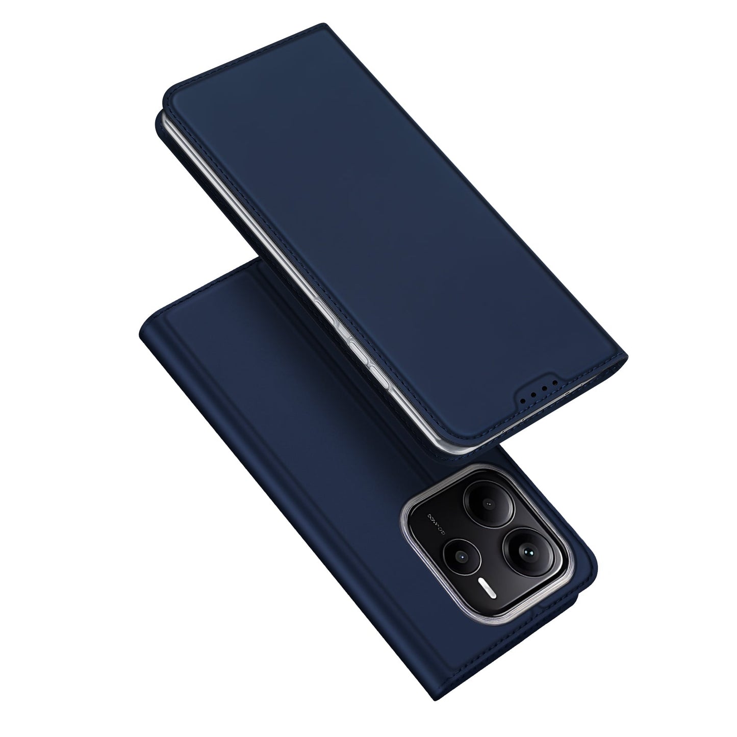 For Xiaomi Redmi Note 14 5G Case DUX DUCIS Skin Pro Series Leather Cover Card Holder - Blue