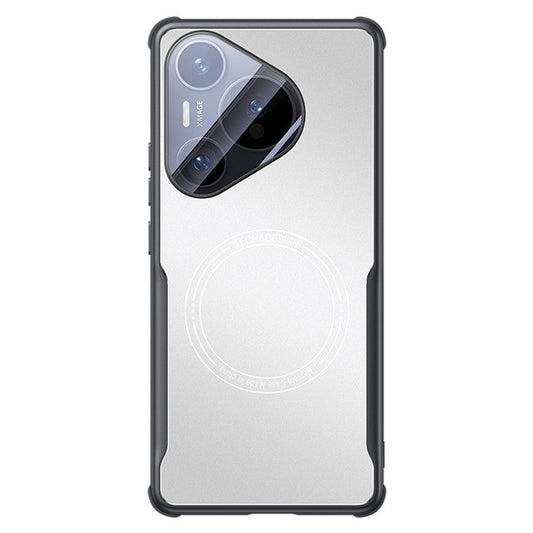 For Huawei Pura 70 Case TPU Frame Metal Back Panel Phone Cover Built In Glass Lens Film - White