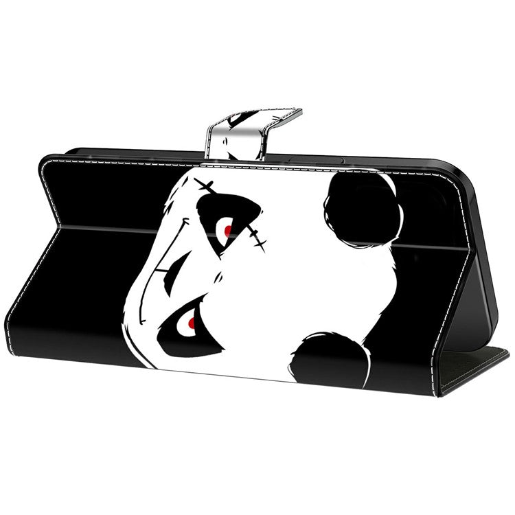 For Google Pixel 9 Pro  /  Pixel 9 Case Pattern Printing Anti-Drop Leather Flip Wallet Phone Cover - Angry Panda