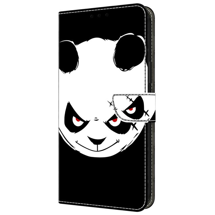 For Google Pixel 9 Pro  /  Pixel 9 Case Pattern Printing Anti-Drop Leather Flip Wallet Phone Cover - Angry Panda
