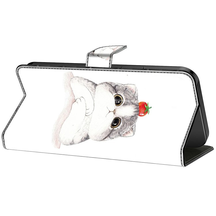 For Google Pixel 9 Pro XL Case Pattern Printing Anti-Drop Leather Flip Wallet Phone Cover - Cute Cat