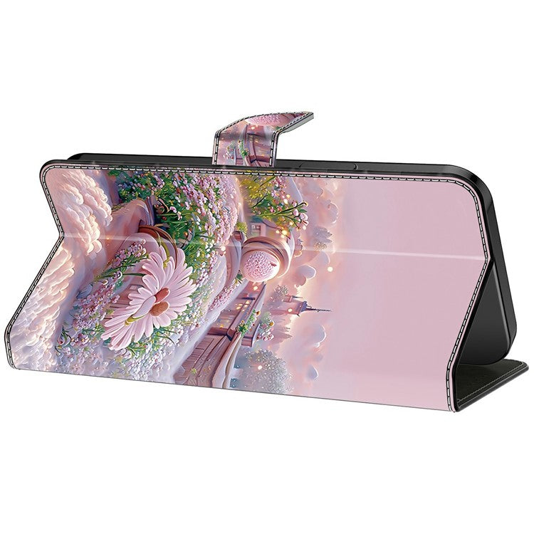 For Google Pixel 9 Pro XL Case Pattern Printing Anti-Drop Leather Flip Wallet Phone Cover - Garden