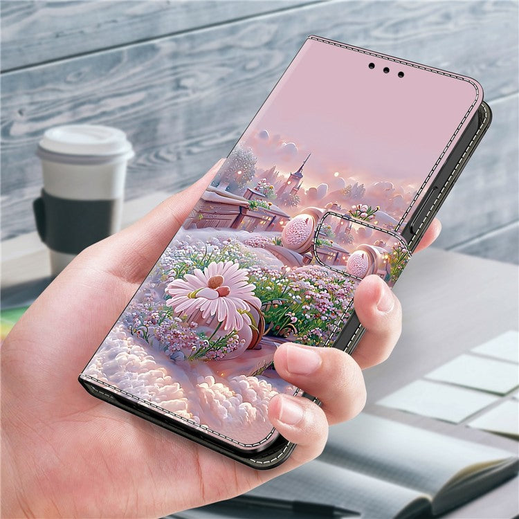 For Google Pixel 9 Pro XL Case Pattern Printing Anti-Drop Leather Flip Wallet Phone Cover - Garden