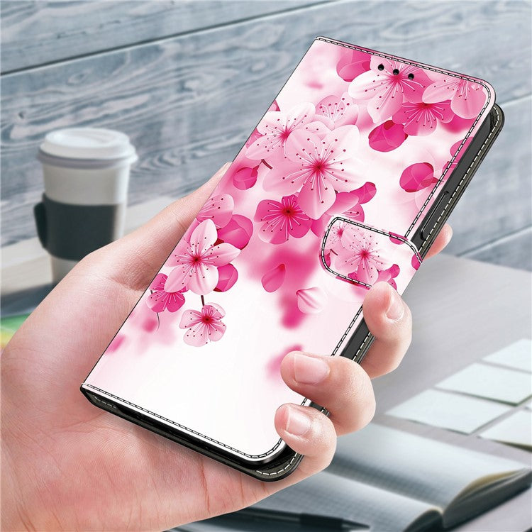 For Google Pixel 9 Pro XL Case Pattern Printing Anti-Drop Leather Flip Wallet Phone Cover - Red Flowers