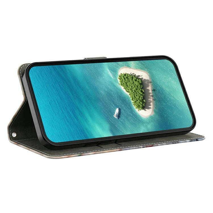 For Samsung Galaxy A56 5G  /  A36 5G Case Pattern Printing Anti-Drop Leather Flip Wallet Phone Cover - Black  /  Flowers