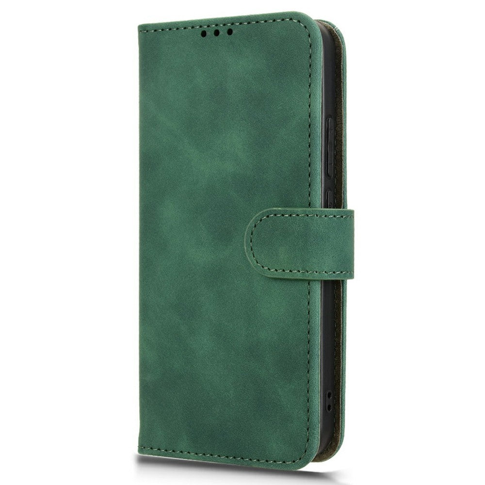For Oppo Reno13 5G (Global) Leather Case Skin Feel Anti Drop Wallet Flip Phone Cover - Green