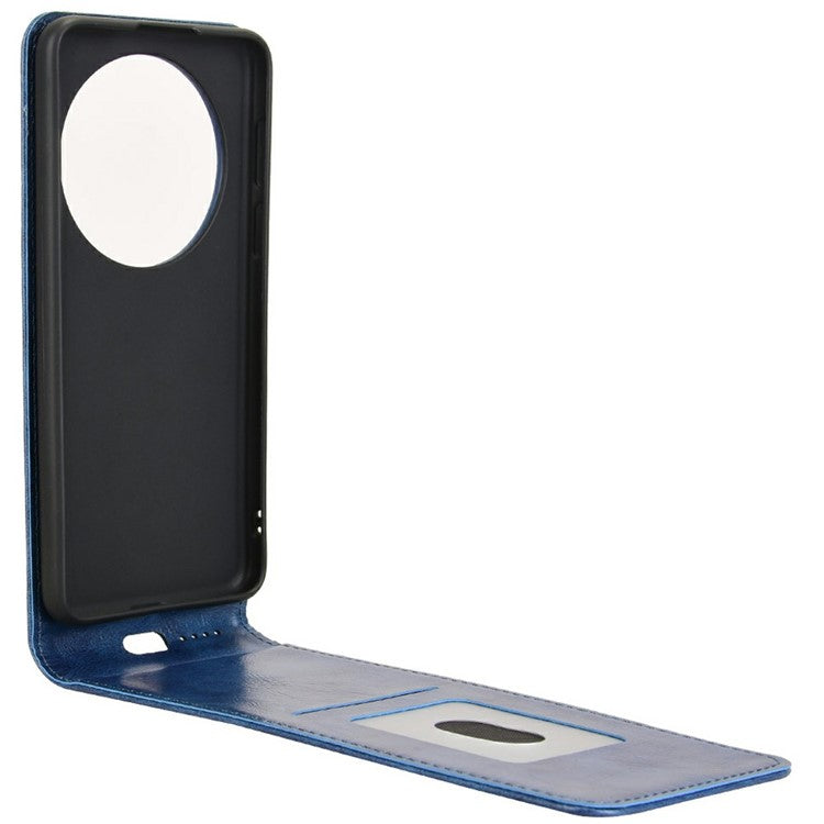 For Huawei Mate 70 Pro / Mate 70 Pro+ Case with Card Slot Magnetic Vertical Flip Leather Phone Cover - Dark Blue