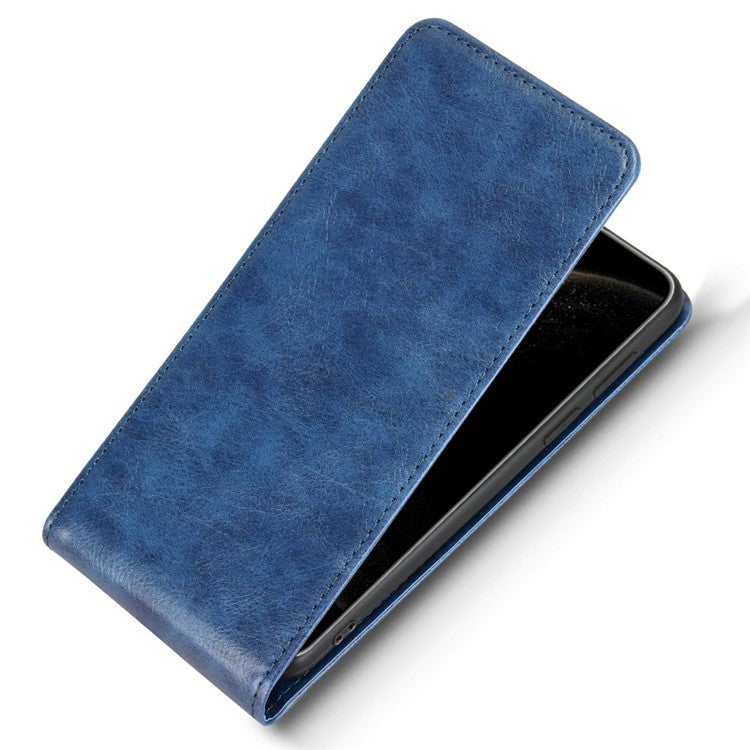 For Huawei Mate 70 Pro / Mate 70 Pro+ Case with Card Slot Magnetic Vertical Flip Leather Phone Cover - Dark Blue