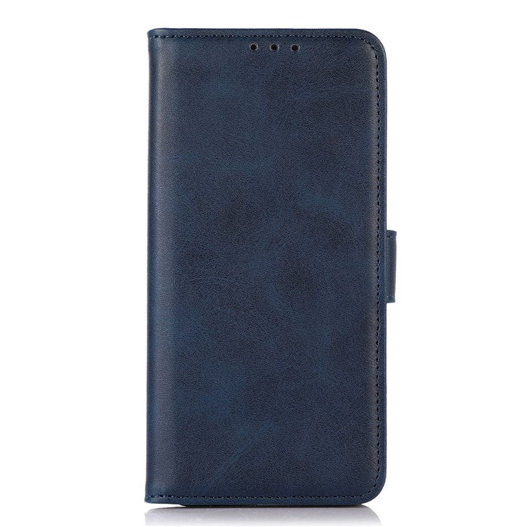 For Motorola Moto G15 4G / G05 4G Case Cowhide Texture Leather Wallet Phone Cover with Stand - Blue