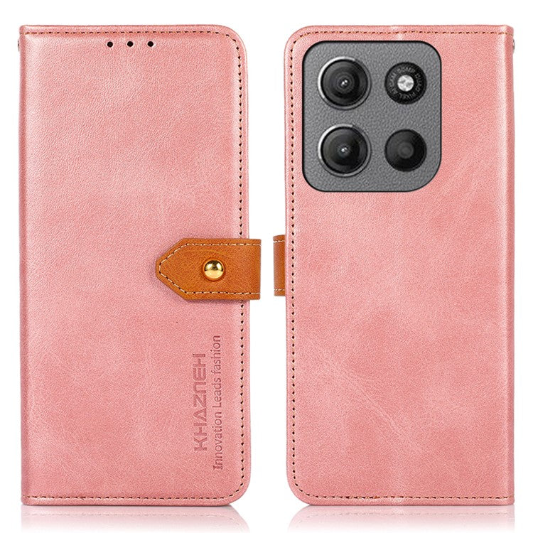 KHAZNEH For Motorola Moto G15 4G / G05 4G Wallet Phone Case Stand Leather Flip Cover - Rose Gold