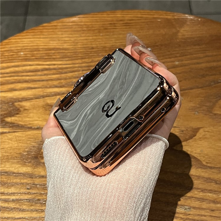 For Huawei nova Flip 5G Case Ring Holder Rhinestone Decor PU Leather PC Folding Phone Cover - Grey