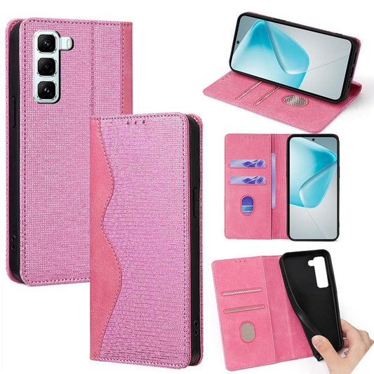 For Infinix Hot 50 Pro 4G Leather Case Wallet Stand Phone Cover with RFID Blocking - Pink