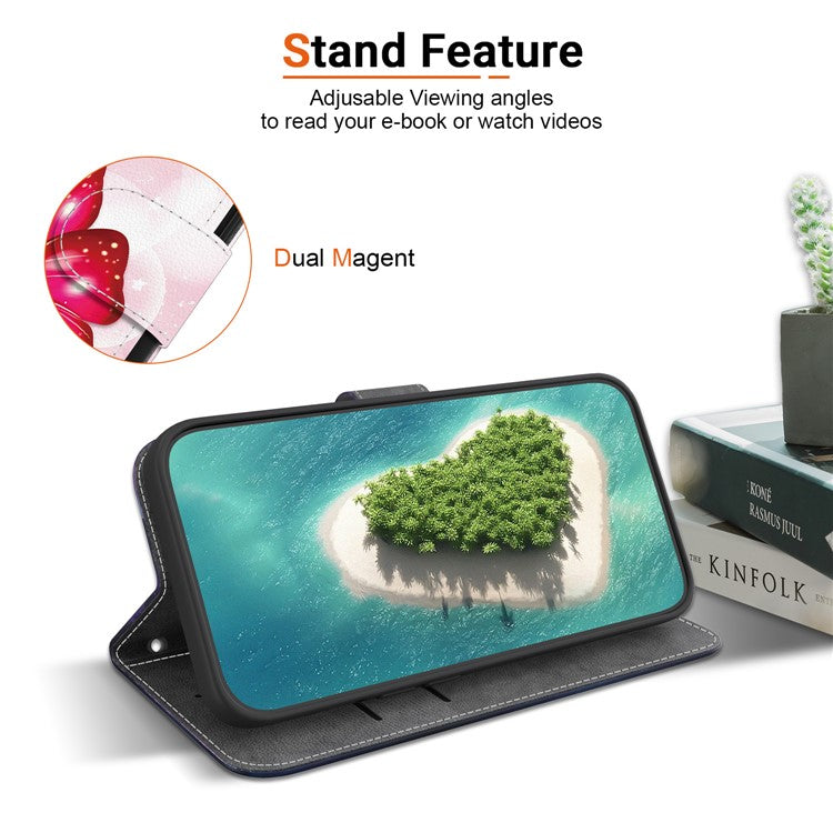 Leather Case For Motorola Edge 50 Neo 5G  /  Moto S50 5G  /  ThinkPhone 25 5G Pattern Printing Flip Wallet Phone Cover with Lanyard - Pink Butterfly