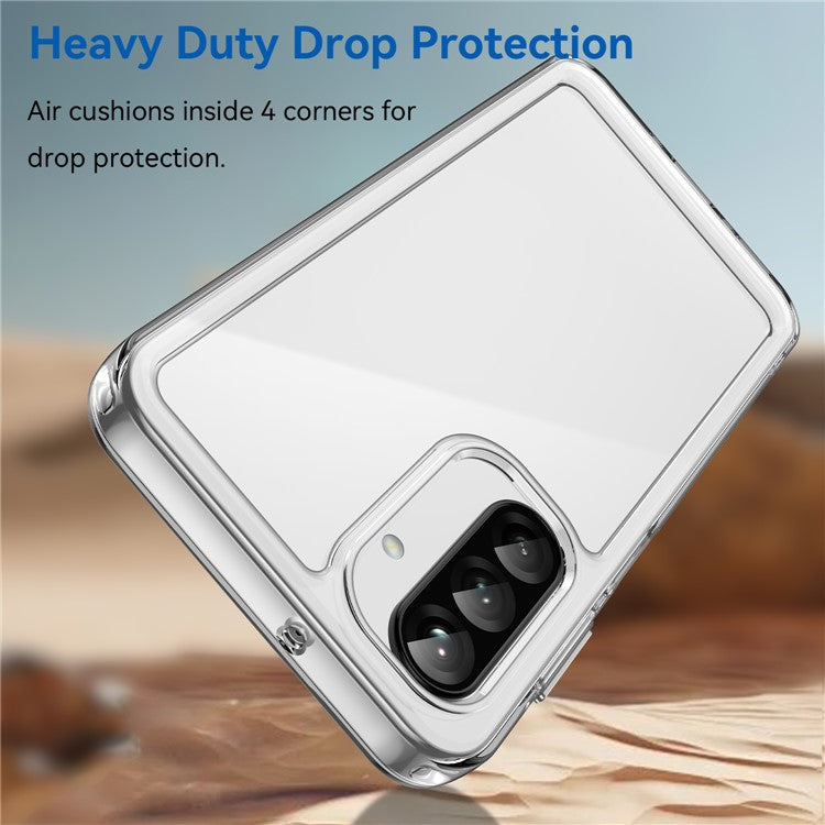 WANLONFENG MF Series for Samsung Galaxy A26 5G Case TPU Acrylic Clear Phone Cover with Tempered Glass Film