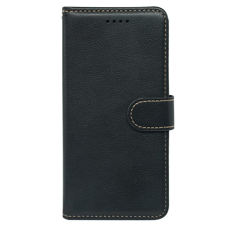 For Google Pixel 8a Leather Case Litchi Texture Wallet RFID Blocking Phone Cover - Black