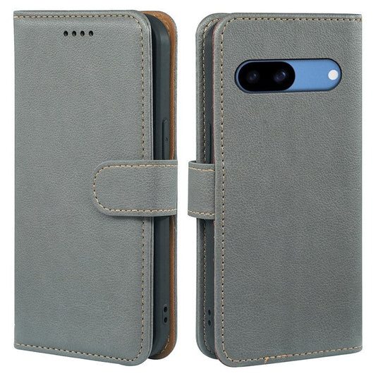 For Google Pixel 8a Leather Case Litchi Texture Wallet RFID Blocking Phone Cover - Grey