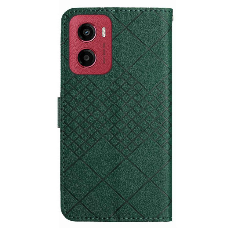 For Motorola Moto G05 4G Wallet Phone Case Imprint PU Leather Flip Folio Cover - Green