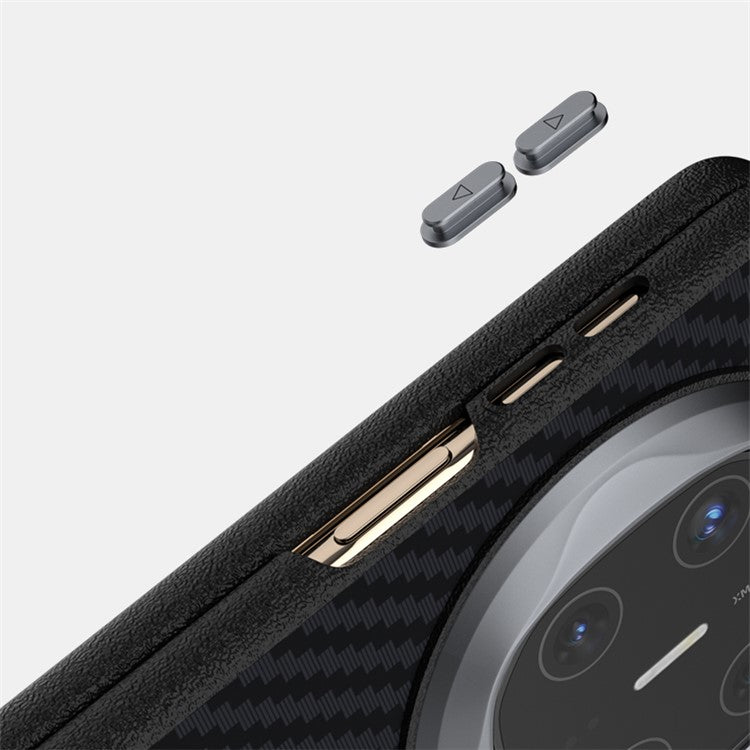 ABEEL For Huawei Mate X6 Case Compatible with MagSafe Carbon Fiber Texture Back Cover - Black  /  Red