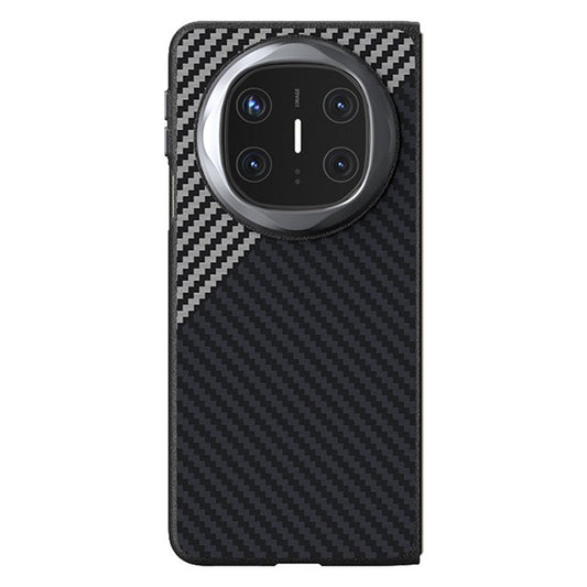 ABEEL For Huawei Mate X6 Case Compatible with MagSafe Carbon Fiber Texture Back Cover - Black  /  Silver