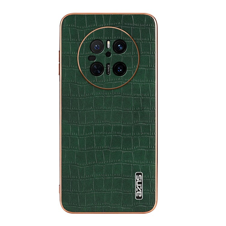 AZNS For Huawei Mate 70 Case Electroplating Crocodile Texture PU+TPU Phone Cover - Green