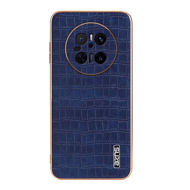 AZNS For Huawei Mate 70 Case Electroplating Crocodile Texture PU+TPU Phone Cover - Blue