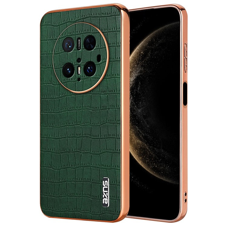 AZNS For Huawei Mate 70 Pro / 70 Pro+ Case Electroplating Crocodile Texture PU + TPU Phone Cover - Green