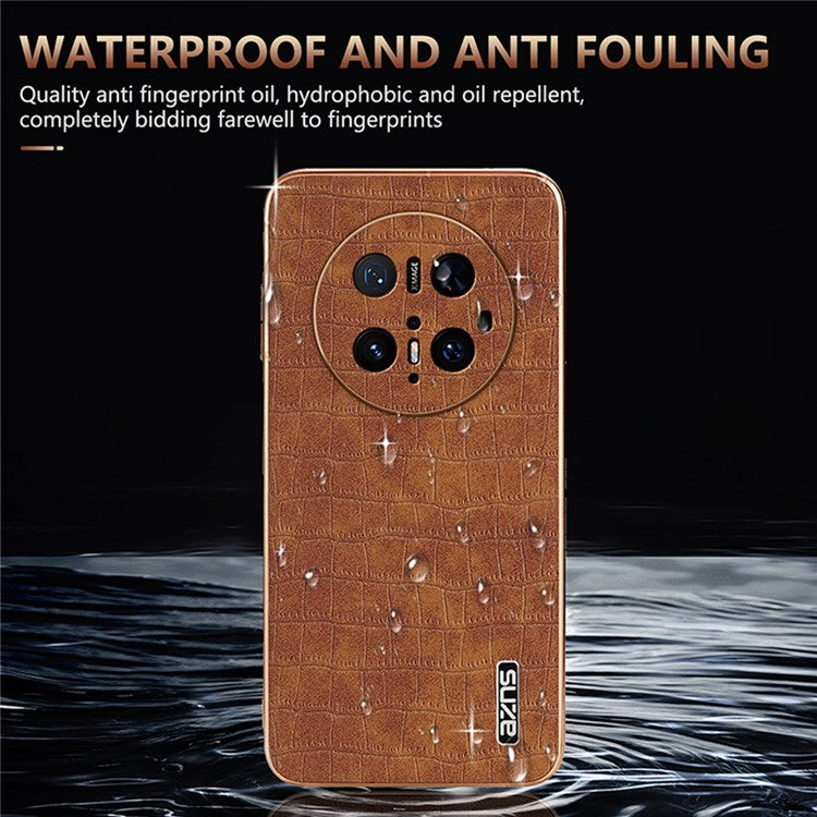 AZNS For Huawei Mate 70 Pro / 70 Pro+ Case Electroplating Crocodile Texture PU + TPU Phone Cover - White