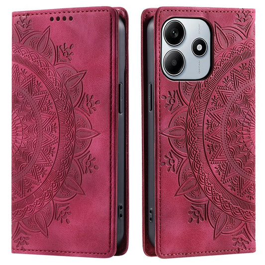 Style-010 For Xiaomi Redmi Note 14 5G Case Magnetic Closing Leather Phone Cover Pattern Imprinted - Rose