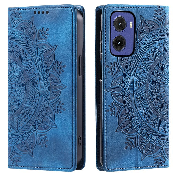 Style-010 For Motorola Moto G05 4G Case Magnetic Closing Leather Phone Cover Pattern Imprinted - Blue