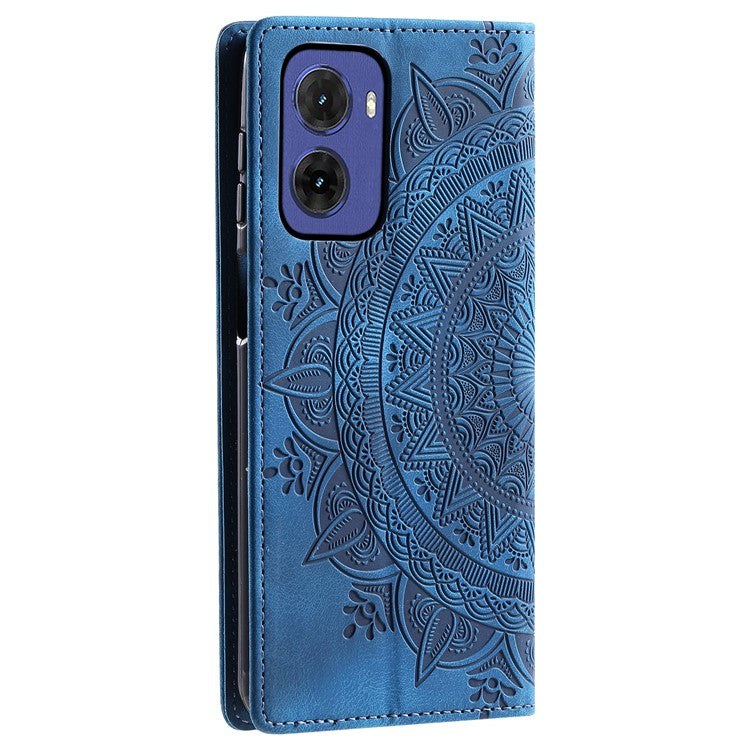 Style-010 For Motorola Moto G05 4G Case Magnetic Closing Leather Phone Cover Pattern Imprinted - Blue