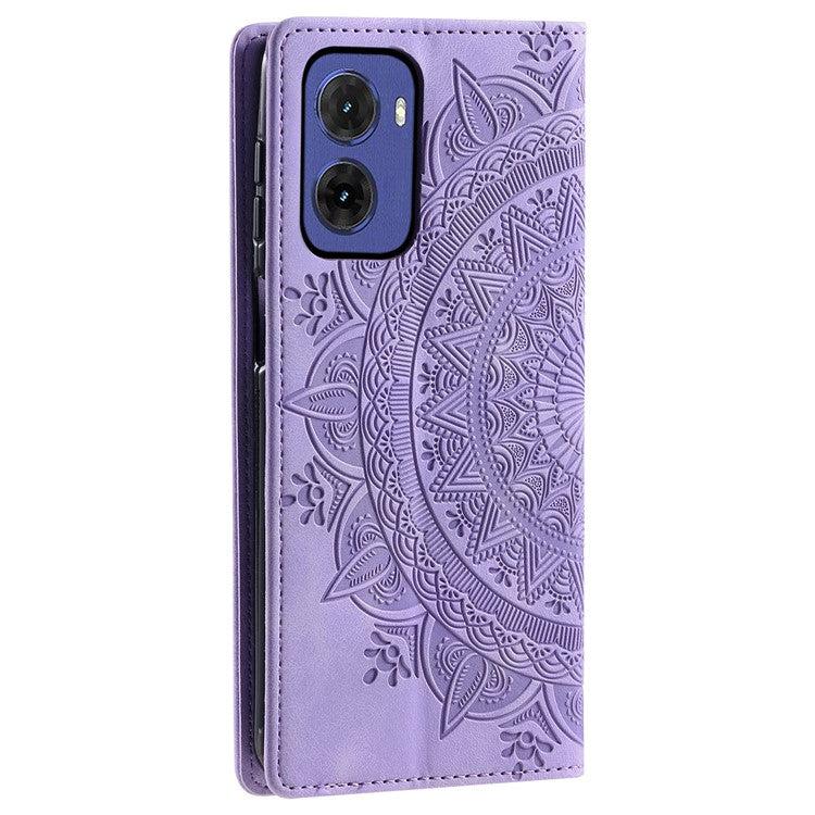 Style-010 For Motorola Moto G05 4G Case Magnetic Closing Leather Phone Cover Pattern Imprinted - Purple