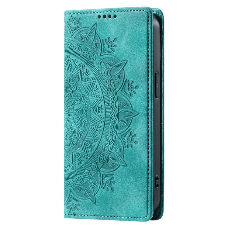 Style-010 For Motorola Moto G05 4G Case Magnetic Closing Leather Phone Cover Pattern Imprinted - Mint Green