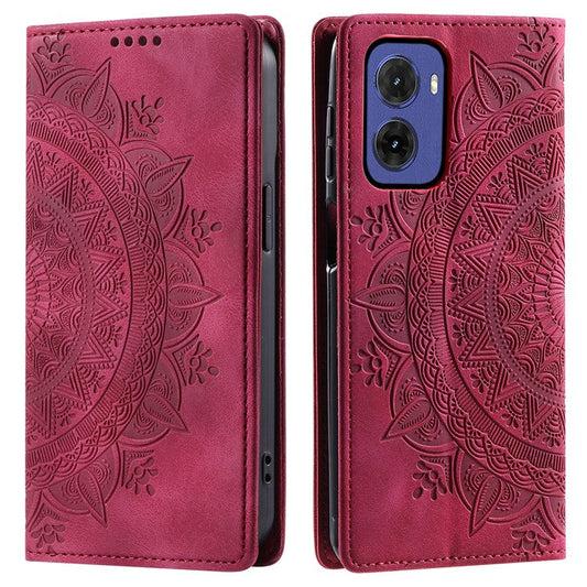 Style-010 For Motorola Moto G05 4G Case Magnetic Closing Leather Phone Cover Pattern Imprinted - Rose