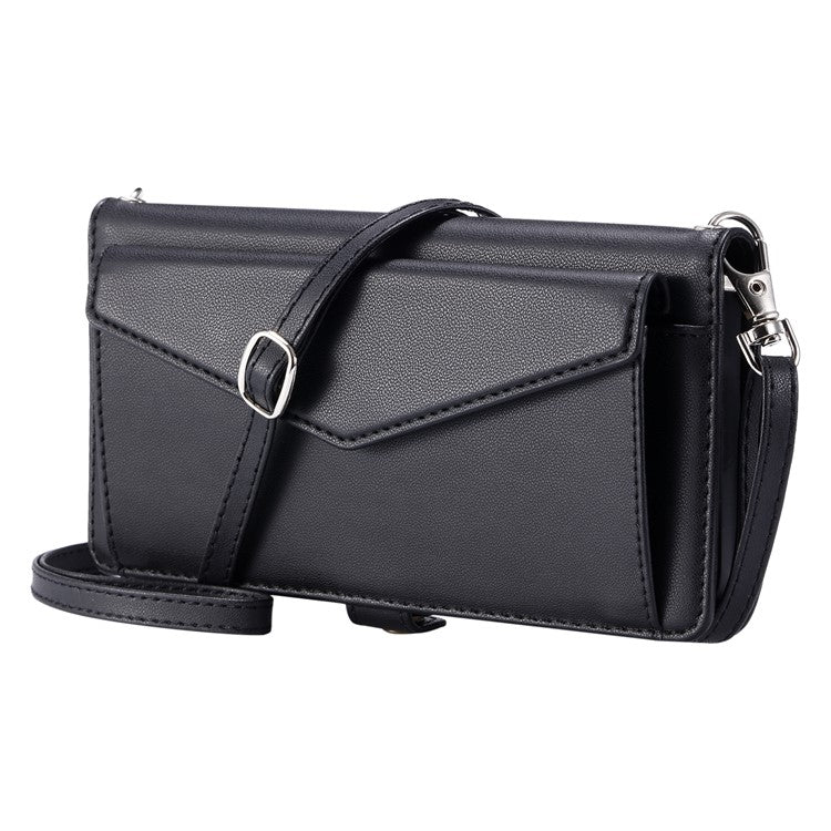 For Motorola Moto G05 4G Leather Case Wallet Stand Phone Cover with Straps - Black