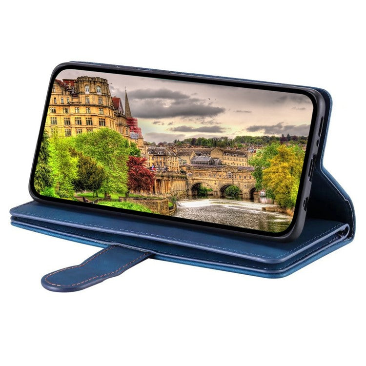 For Motorola Moto G05 4G Case PU Leather Phone Cover with Zipper Wallet 9 Card Slots - Blue