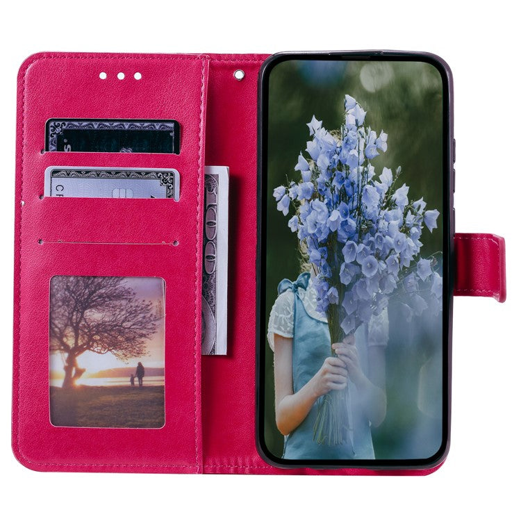 For Motorola Moto G05 4G Case Imprinted Totem PU Leather Wallet Stand Phone Cover - Rose
