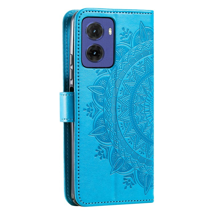For Motorola Moto G05 4G Case Imprinted Totem PU Leather Wallet Stand Phone Cover - Blue