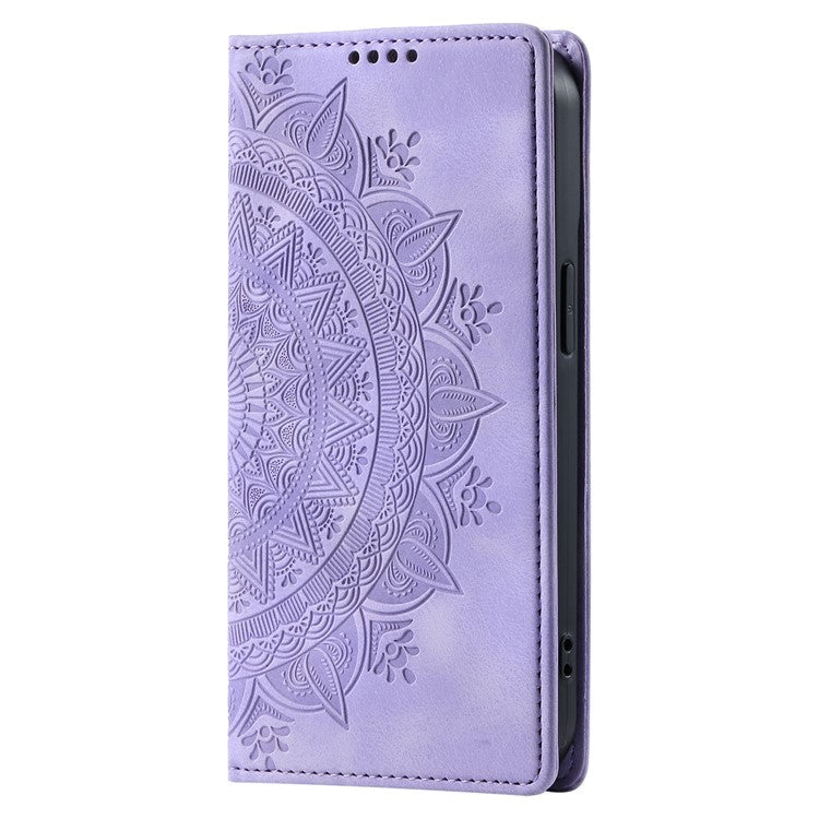 Style-010 For Motorola Moto G15 4G Case Magnetic Closing Leather Phone Cover Pattern Imprinted - Purple