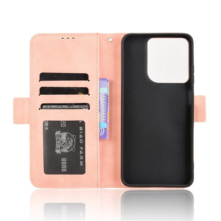 For Motorola Moto G15 4G / G15 Power 4G Leather Case Phone Wallet Cover with Multiple Card Slots - Pink