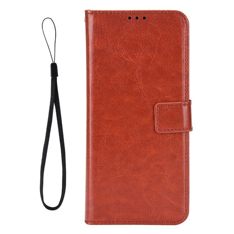 For Motorola Moto G15 4G / G15 Power 4G Case Crazy Horse Texture PU Leather Phone Wallet Cover - Brown