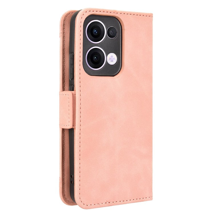 For Oppo Reno13 5G (Global) Leather Case Phone Wallet Cover with Multiple Card Slots - Pink