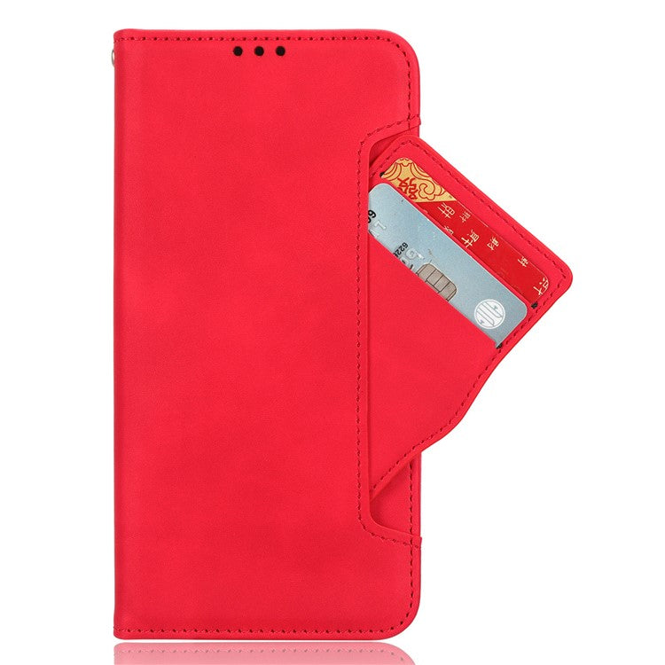 For Oppo Reno13 5G (Global) Leather Case Phone Wallet Cover with Multiple Card Slots - Red