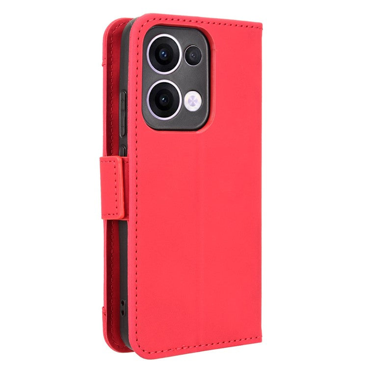 For Oppo Reno13 5G (Global) Leather Case Phone Wallet Cover with Multiple Card Slots - Red