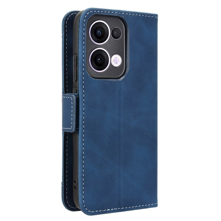 For Oppo Reno13 5G (Global) Leather Case Phone Wallet Cover with Multiple Card Slots - Blue