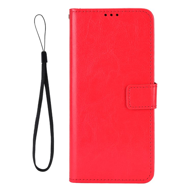 For Oppo Reno13 5G (Global) Case Crazy Horse Texture PU Leather Phone Wallet Cover - Red