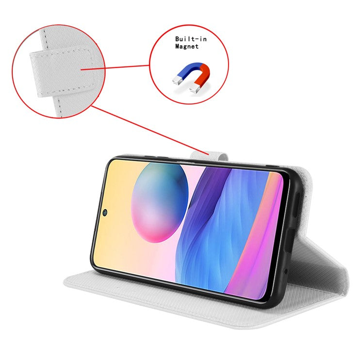 For Oppo Reno13 5G (Global) Case PU Leather Diamond Texture Wallet Phone Cover - White